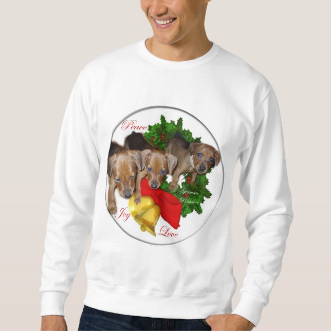 German Pinscher Christmas Geschenke Sweatshirt (Vorderseite)