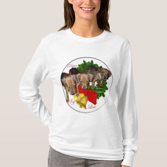 German Pinscher Christmas Geschenke T-Shirt (Vorderseite)