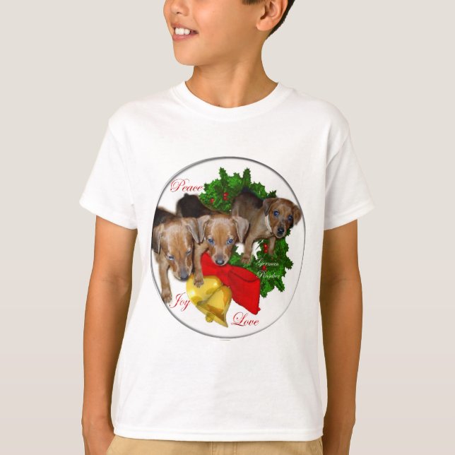 German Pinscher Christmas Geschenke T-Shirt (Vorderseite)