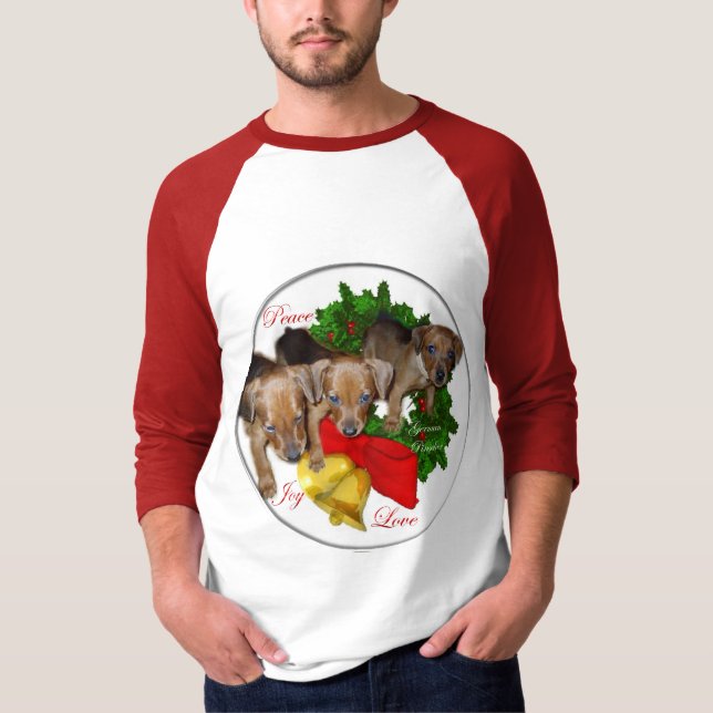 German Pinscher Christmas Geschenke T-Shirt (Vorderseite)