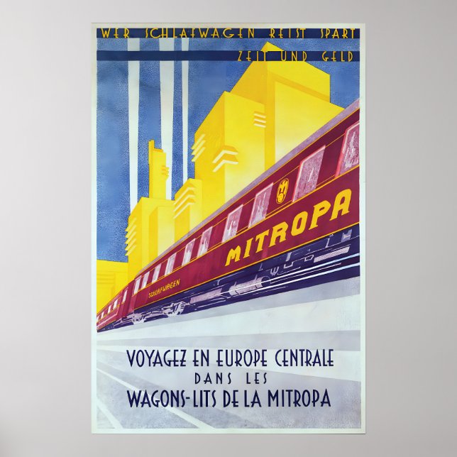 German Railways Poster Who travels by sleeper (Vorne)