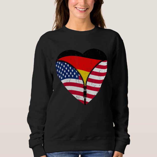 German Roots America Grown For Half Germany Americ Sweatshirt (Vorderseite)