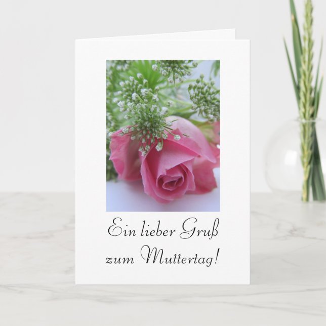 German: Rose: Mother's day! Muttertag Karte (Vorderseite)