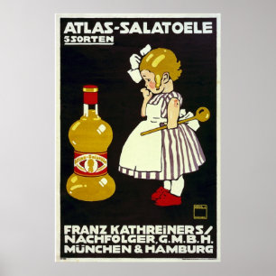 German Salad Oil Advertisement Poster