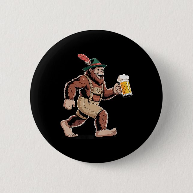 German Sasquatch Beer Funny Premium Button (Vorderseite)