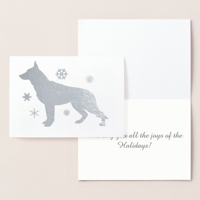 German Shepard Dog GSD Schneeflocken Folienkarte (Anzeige)