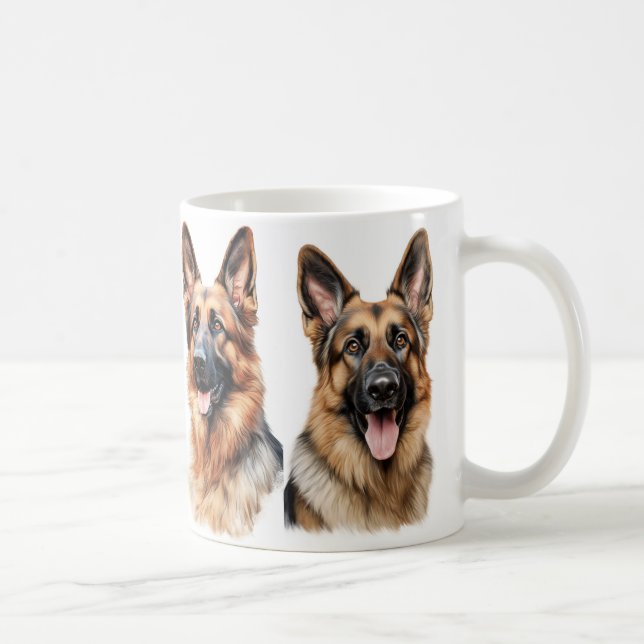 German Shepard liebt Kaffee-Tasse Kaffeetasse (Rechts)