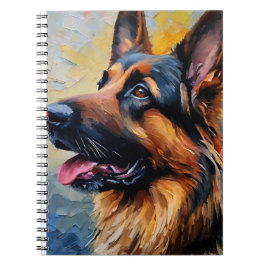 German Shepard Oil Painting Notizblock