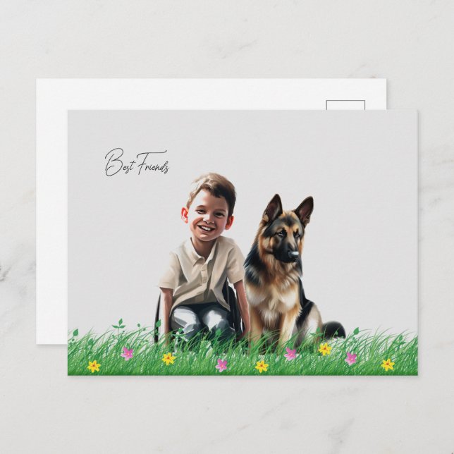 German Shepard Postkarte (Vorne/Hinten)