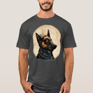 German Sheperd Surreal Steampunk Artwork Dog Lover T-Shirt