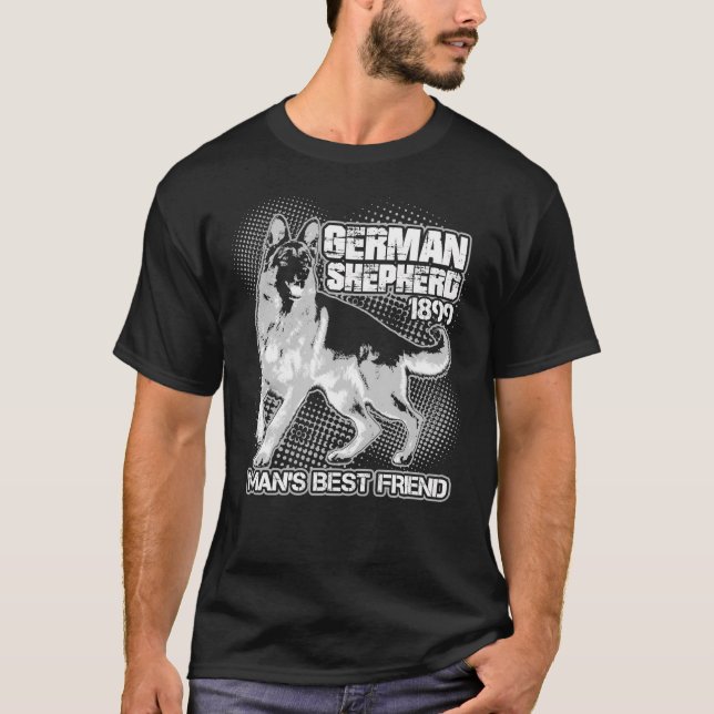 German Shepherd 1899 Man S Best Friend T-Shirt (Vorderseite)