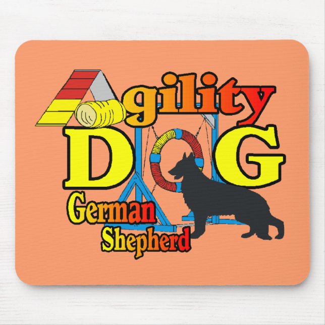 German Shepherd Agility Shirts Geschenke Mousepad (Vorne)