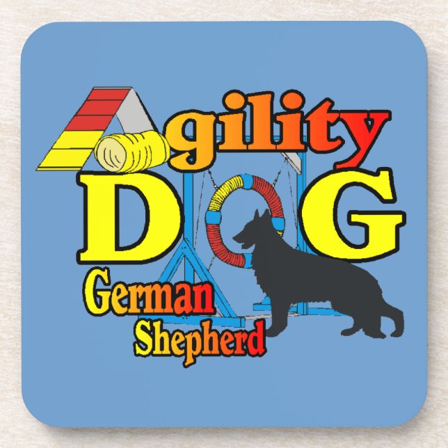 German Shepherd Agility Untersetzer (Vorderseite)