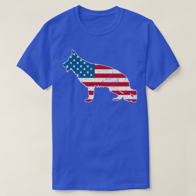 German Shepherd American 4. Juli für Men Wome T-Shirt (Design vorne)