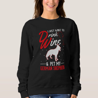 German Shepherd And Wine Sweatshirt