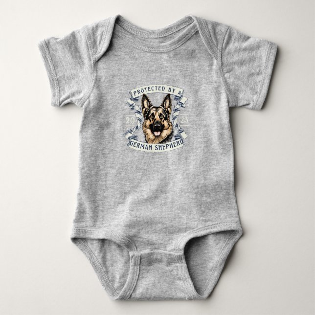German Shepherd Baby Bodysuit Strampler (Vorderseite)