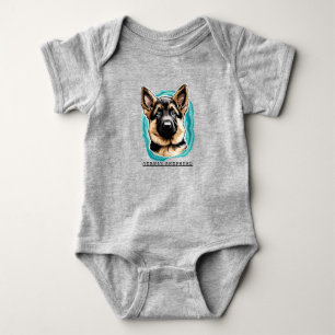 German Shepherd Baby Bodysuit Strampler