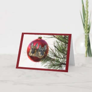 German Shepherd Barbara Christmas Ball Hanging3 Feiertagskarte