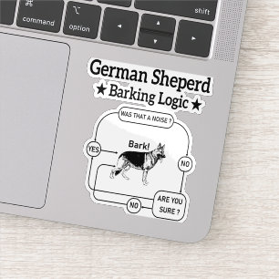 German Shepherd Barking Logic Funny Dog Sarcastic Aufkleber