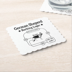 German Shepherd Barking Logic Funny Dog Sarcastic Untersetzer