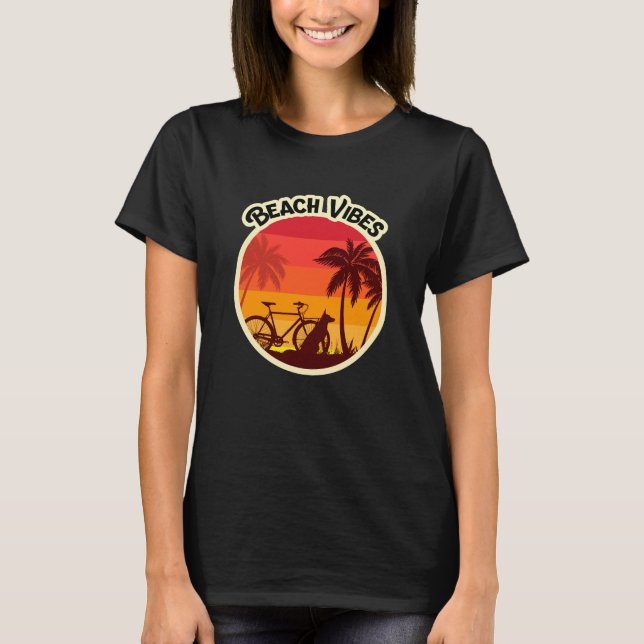 German Shepherd Beach Vibes Long T-Shirt (Vorderseite)