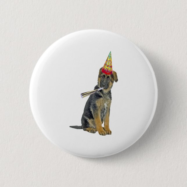 German Shepherd Birthday Button (Vorderseite)