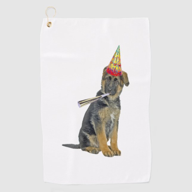 German Shepherd Birthday Golfhandtuch (Vorderseite)