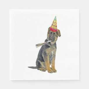 German Shepherd Birthday Serviette