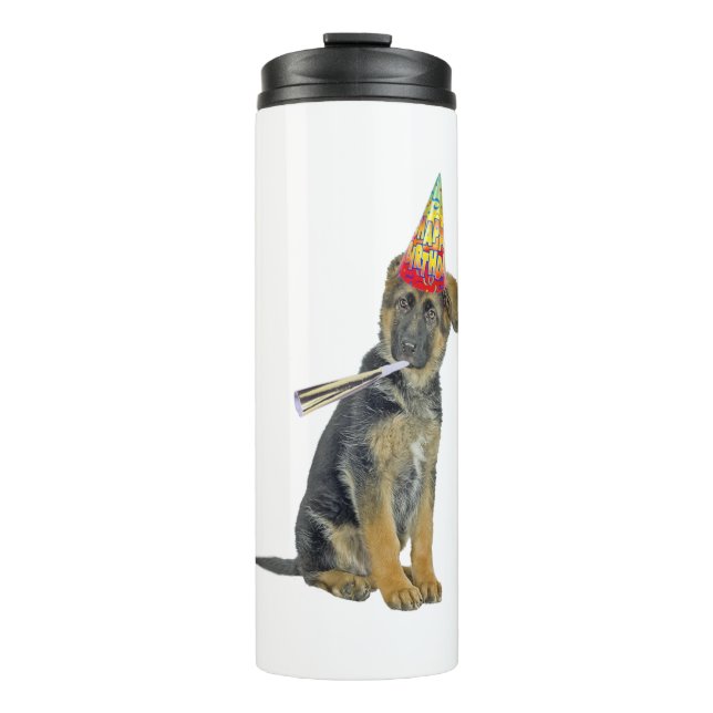 German Shepherd Birthday Thermosbecher (Vorderseite)