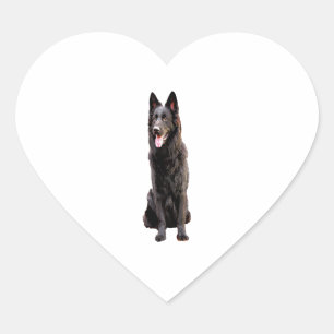 German Shepherd Black Dog Herz-Aufkleber