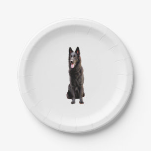 German Shepherd Black Dog Pappteller