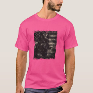 German Shepherd Black Dog Vater Patriotic America T-Shirt