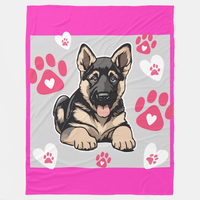 German Shepherd Blanket Fleecedecke (Vorderseite)