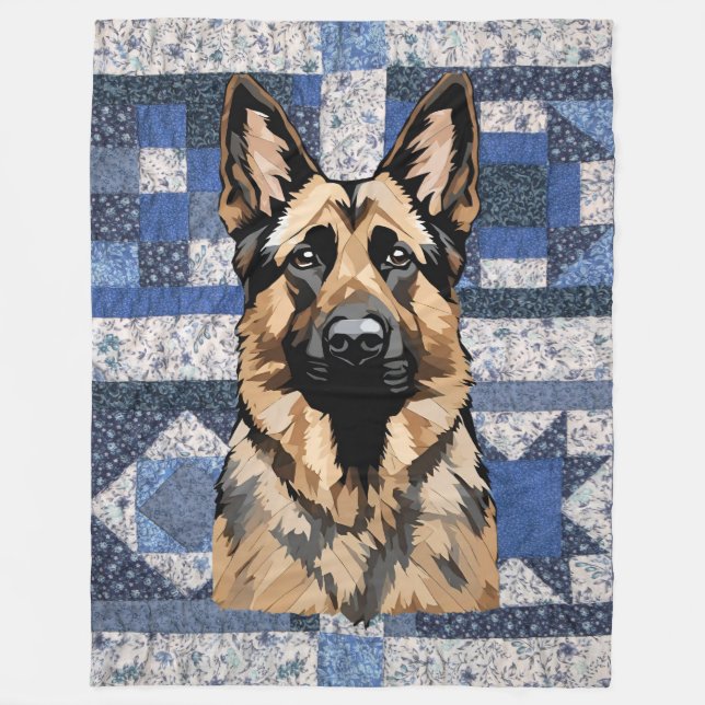 German Shepherd Blanket Fleecedecke (Vorderseite)