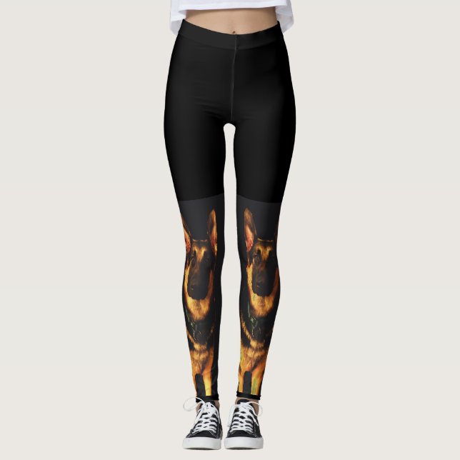 GERMAN SHEPHERD CHIEN leggings (Devant)