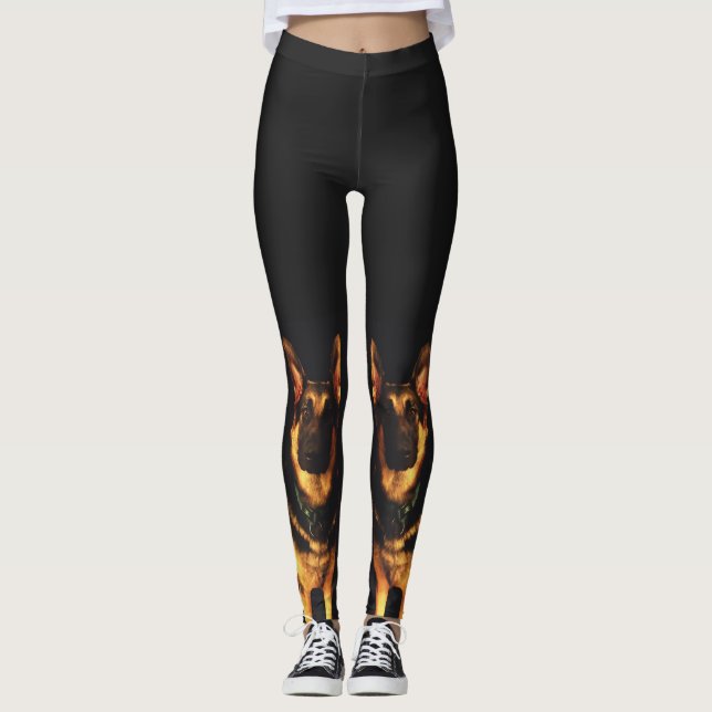 GERMAN SHEPHERD CHIEN leggings (Devant)