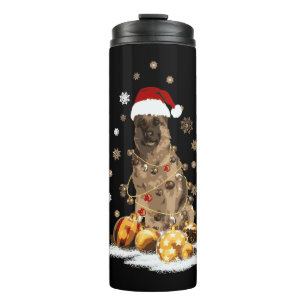 German Shepherd Christmas Dog Light Ugly Thermosbecher