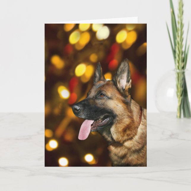 German Shepherd Christmas Feiertagskarte (Vorderseite)
