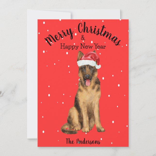 German Shepherd Christmas Feiertagskarte (Vorderseite)