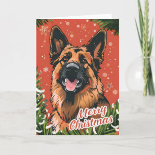 German Shepherd Christmas Feiertagskarte