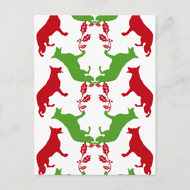 German Shepherd Christmas Feiertagspostkarte (Vorderseite)