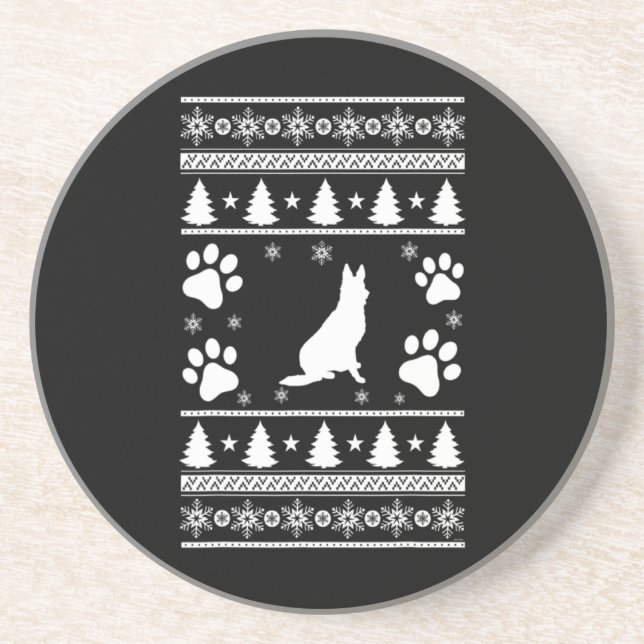 German Shepherd Christmas Getränkeuntersetzer (Vorne)