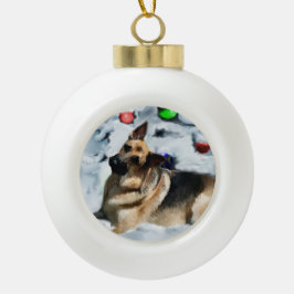 German Shepherd Christmas Keramik Kugel-Ornament