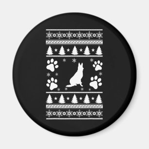 German Shepherd Christmas Magnet