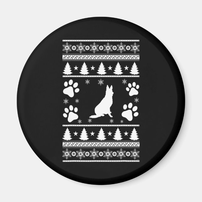 German Shepherd Christmas Magnet (Vorne)