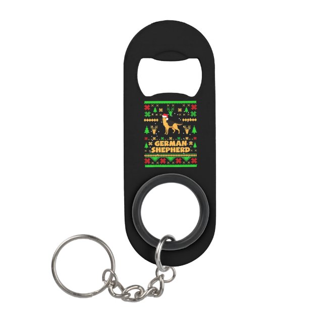 German Shepherd Christmas Mini Flaschenöffner (Vorderseite)