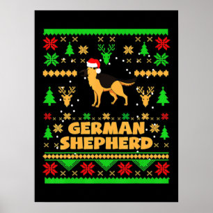 German Shepherd Christmas Poster