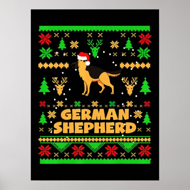 German Shepherd Christmas Poster (Vorne)