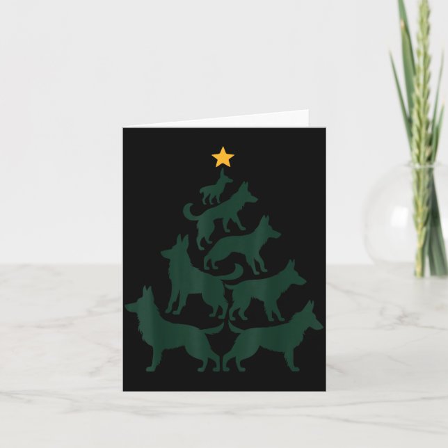 German Shepherd Christmas Tree Funny Gsd Dog Mom D Karte (Vorderseite)