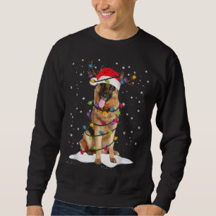 German Shepherd Christmas Tree Light Pajama Dog Xm Sweatshirt